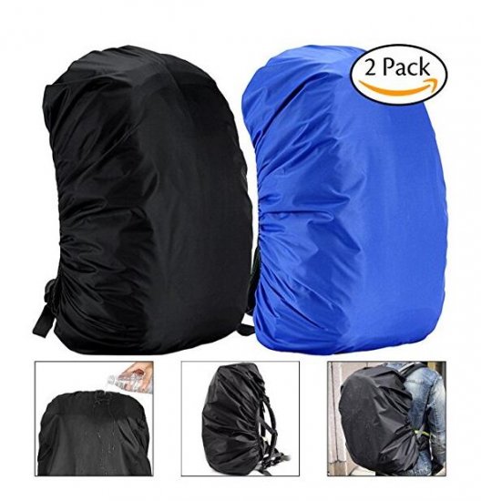 Gogogu 2 Pack Waterproof Backpack Rain Cover, Dustproof Rainproof Knapsack Bag Cover for Hiking, Camping, Climbing, Traveling, Outdoor Activities - Click Image to Close